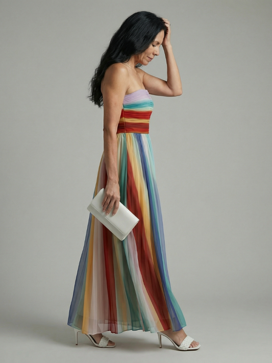 Verónica | Vestido maxi de rayas
