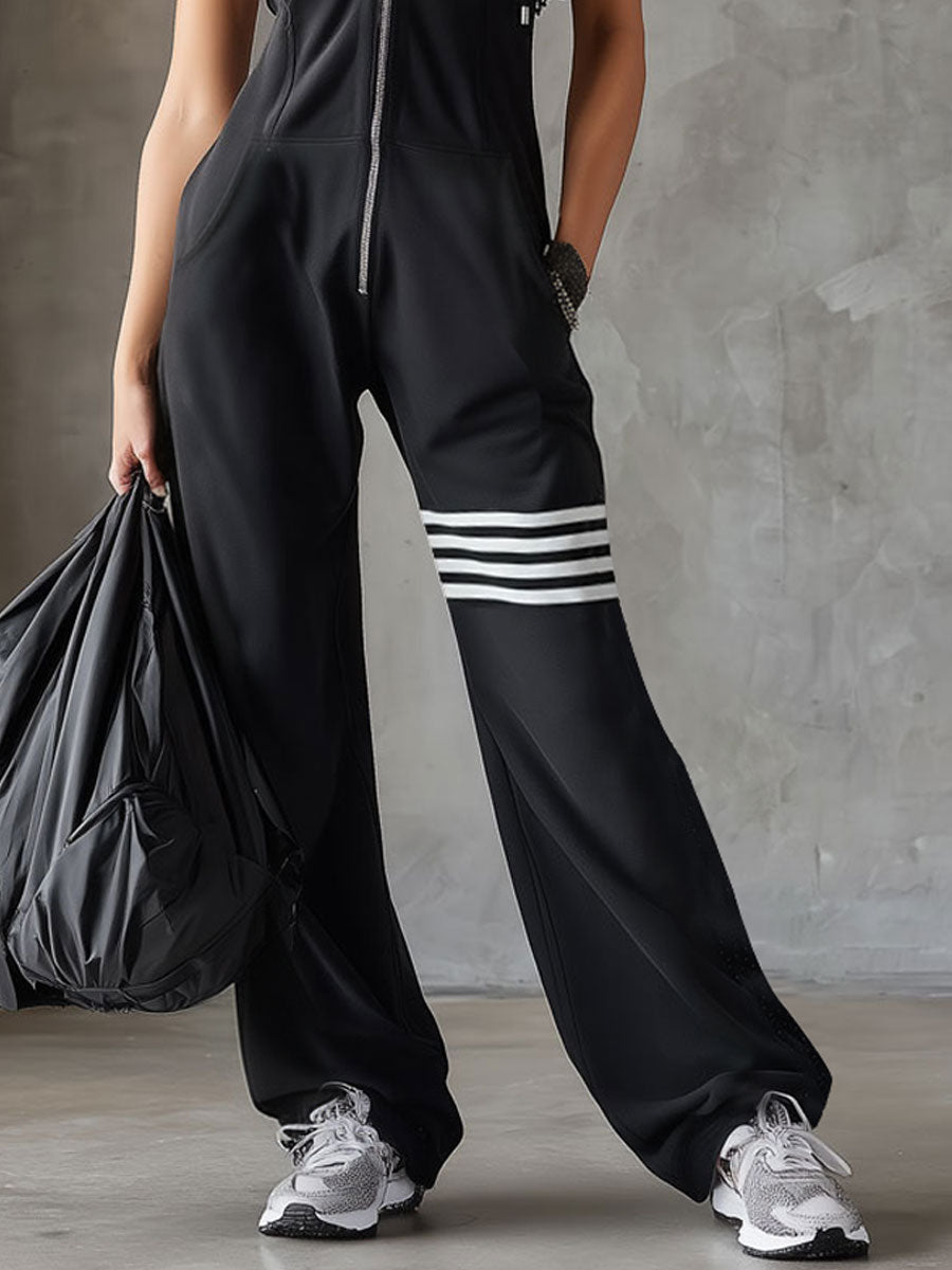 Daniela | Mono deportivo retro con capucha y rayas para Mujer