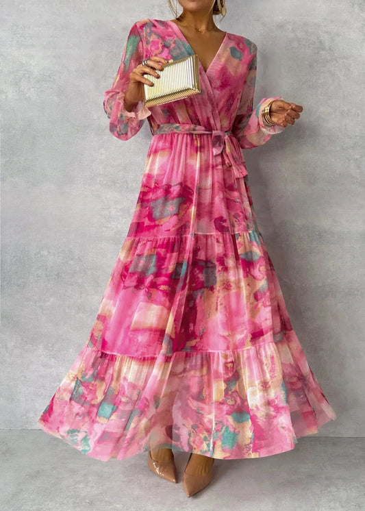 Vestido Cruzado con Estampado Floral