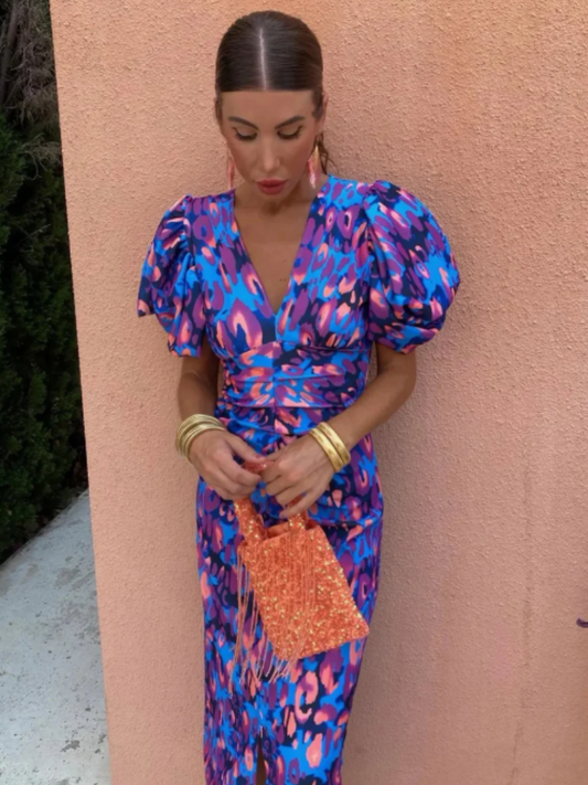 Vestido Midi Plisado Vivo