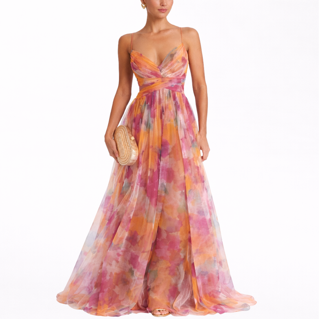 Aurora | Vestido largo con estampado floral encantador