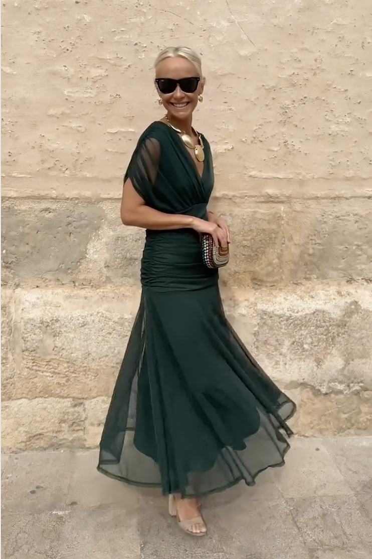 ANA | VESTIDO MAXI PLEAT ELEGANTE