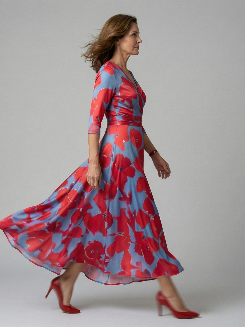 Juana | Vestido midi con escote cruzado