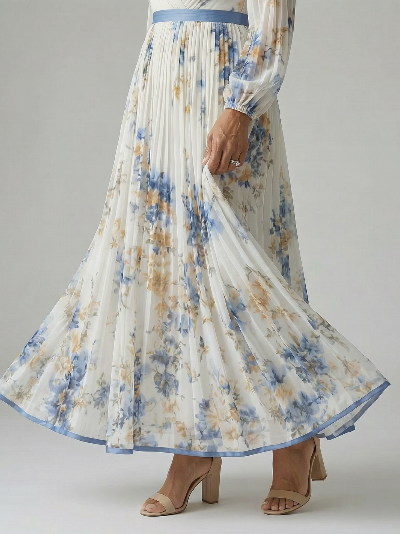 Eva | Vestido midi cruzado plisado