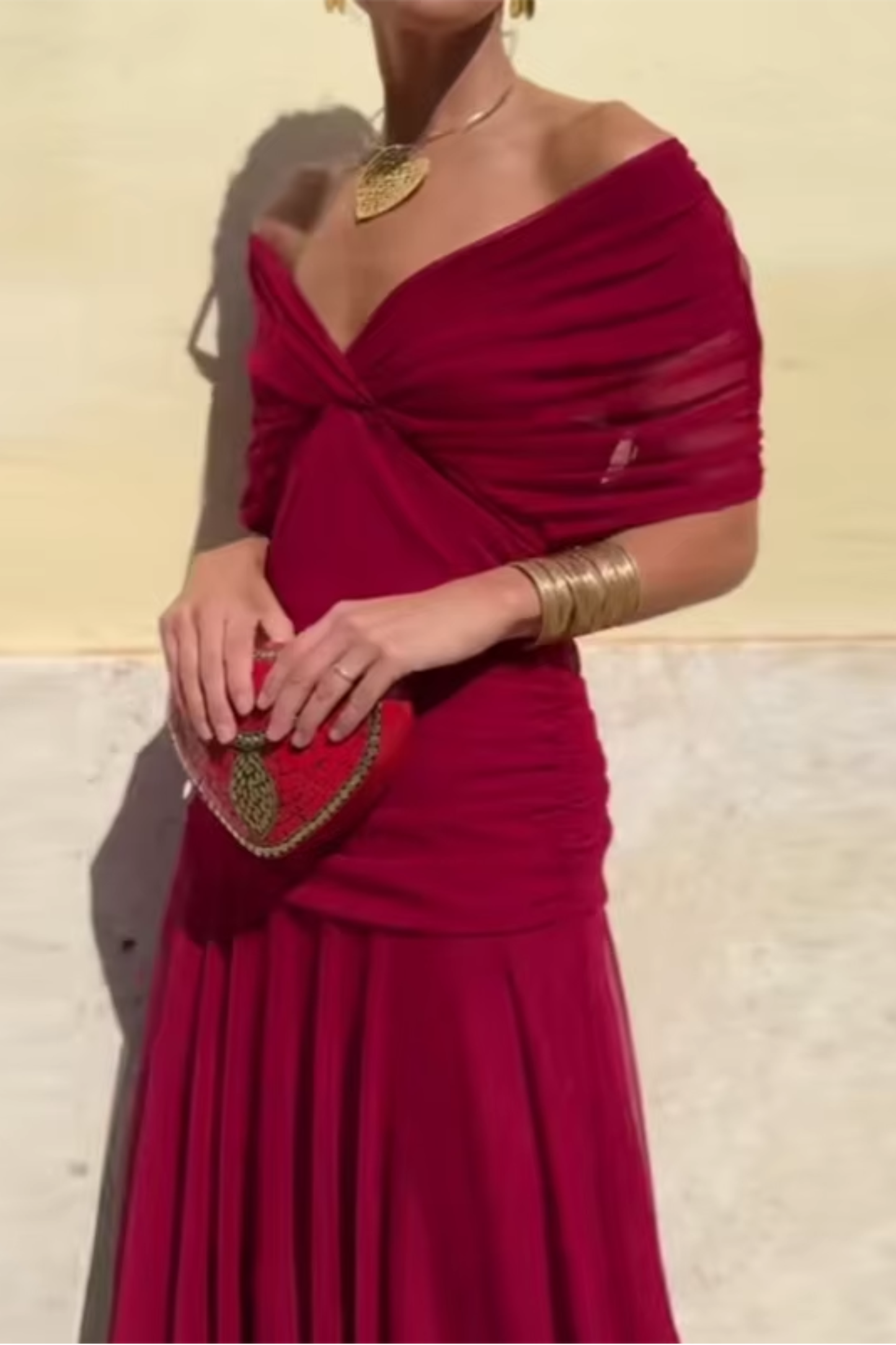 ANA | VESTIDO MAXI PLEAT ELEGANTE