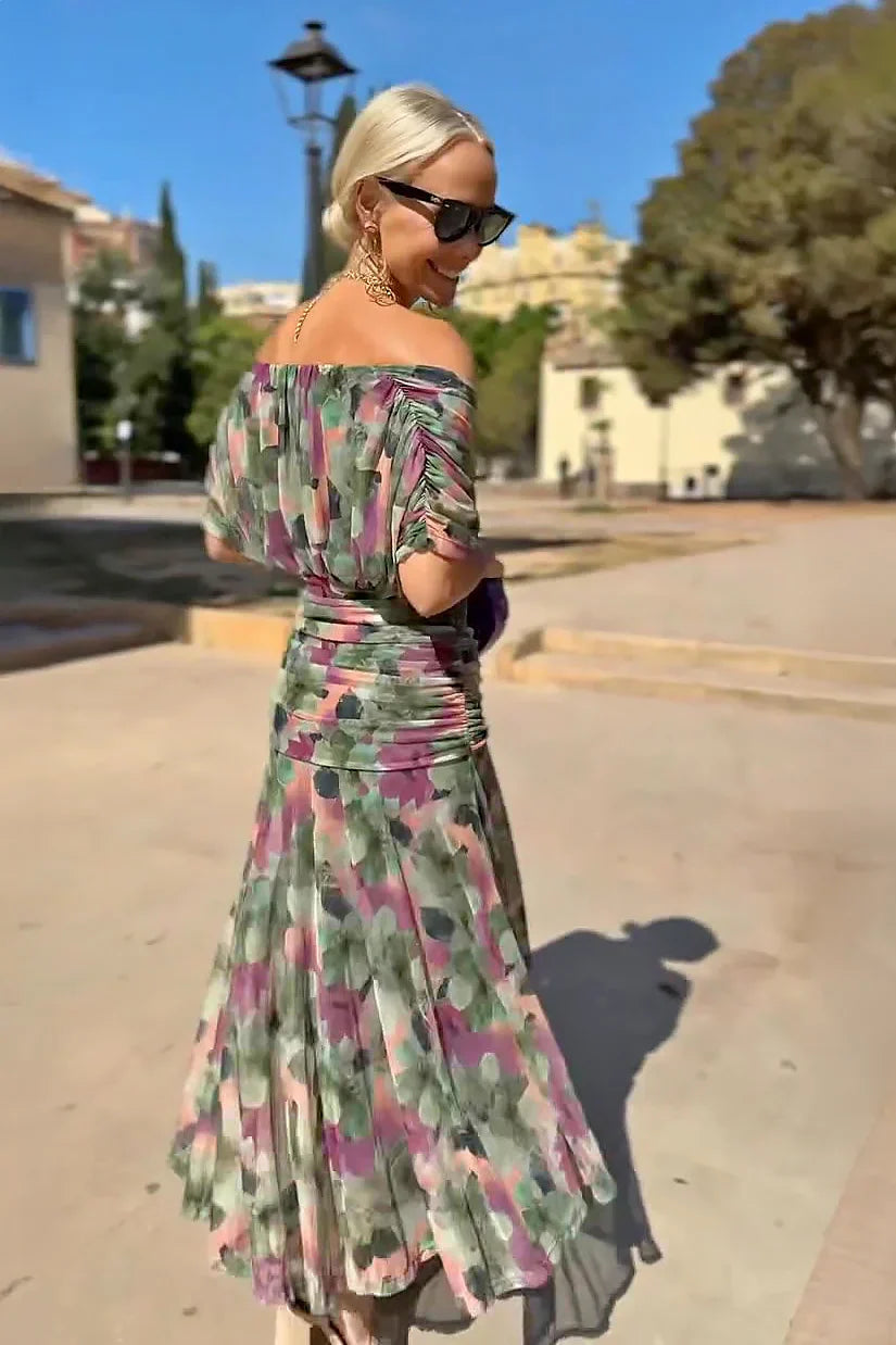 ANA | VESTIDO MAXI PLEAT ELEGANTE