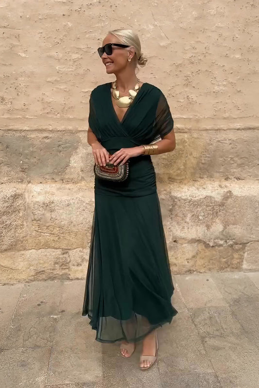 ANA | VESTIDO MAXI PLEAT ELEGANTE