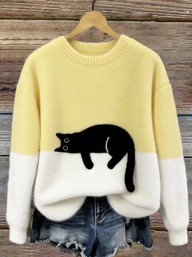 LUNA | Suéter con estampado gatuno