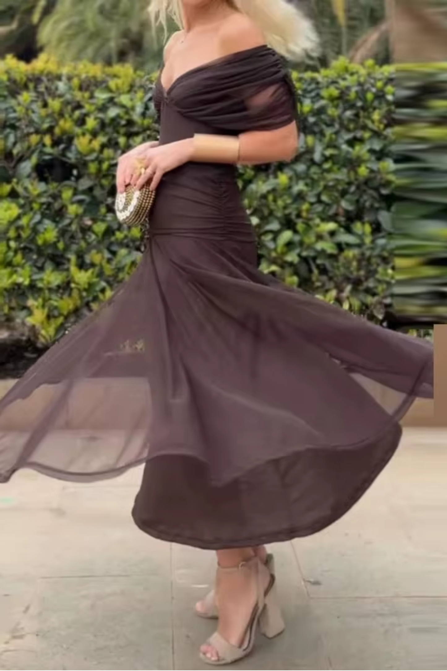 ANA | VESTIDO MAXI PLEAT ELEGANTE