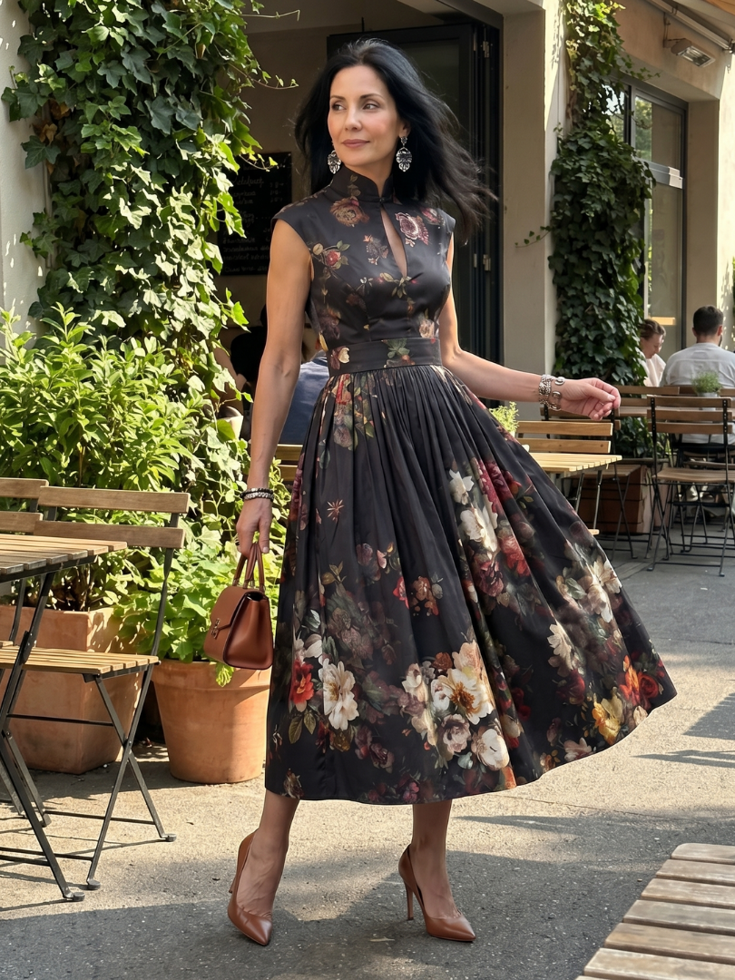Mónica | Vestido midi plisado floral