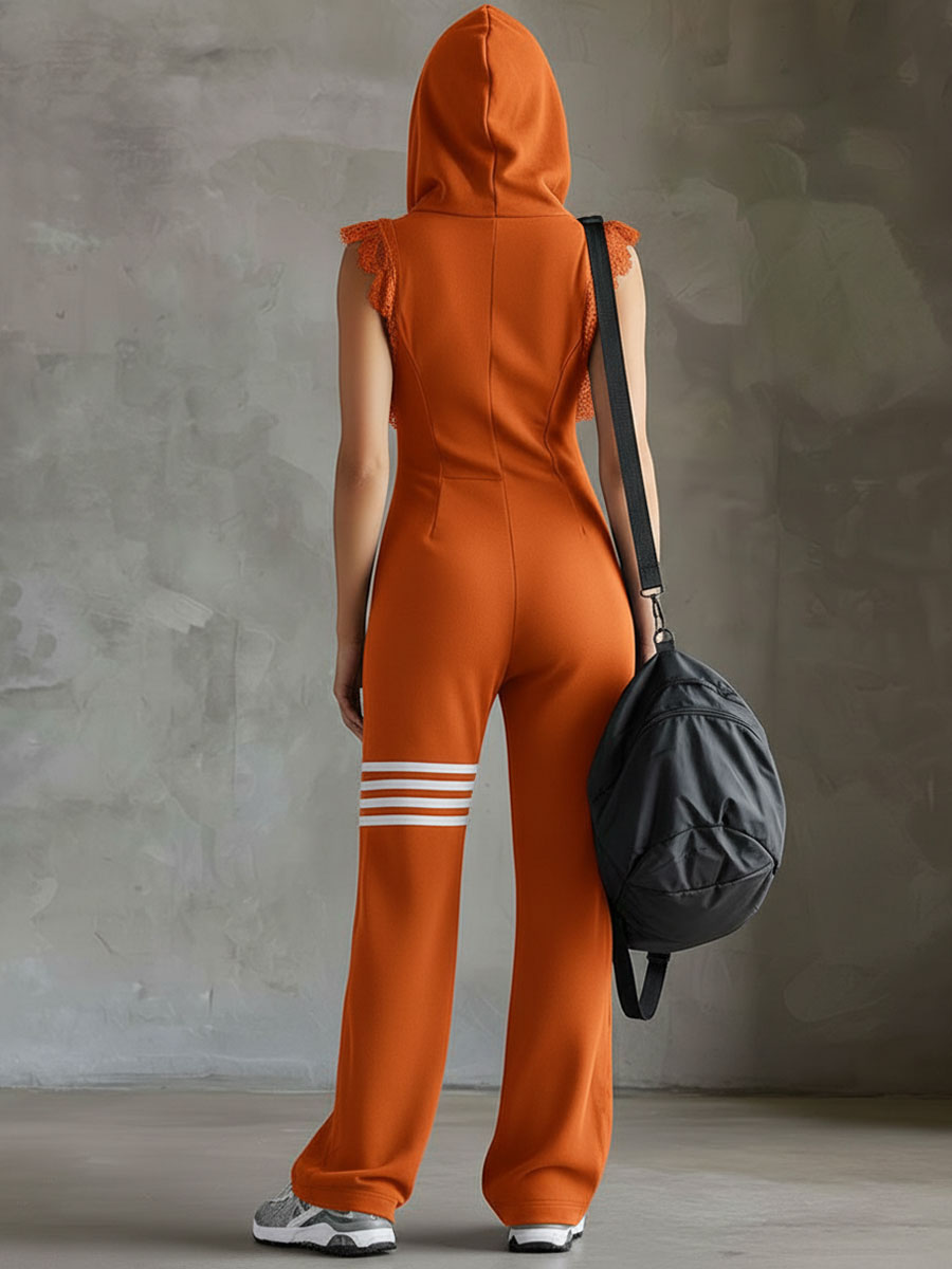 Daniela | Mono deportivo retro con capucha y rayas para Mujer