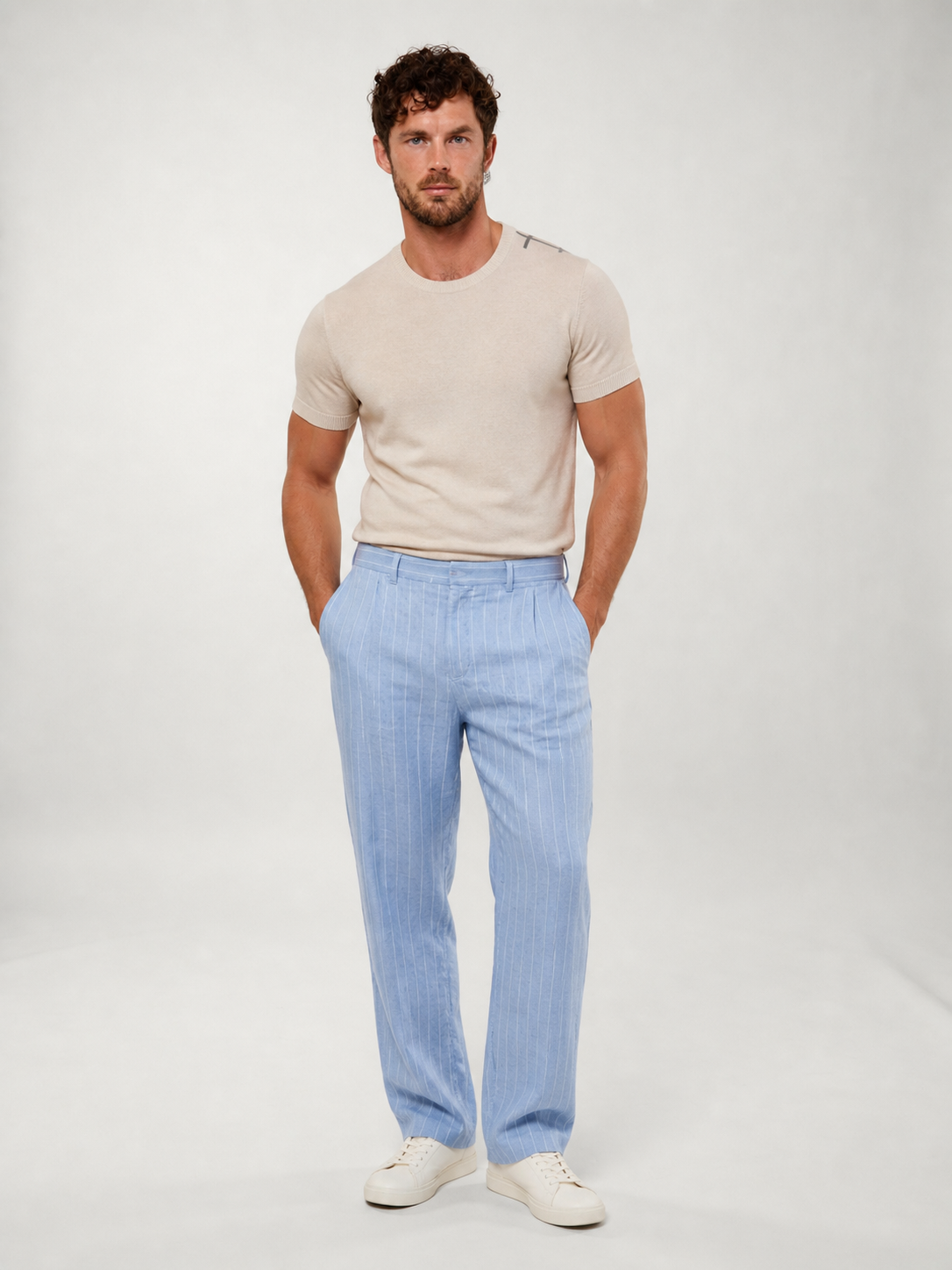 Pantalones de Lino a Rayas