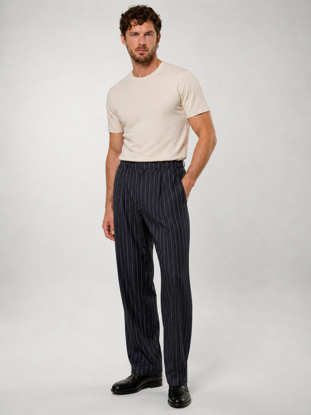 Pantalones de Lino a Rayas