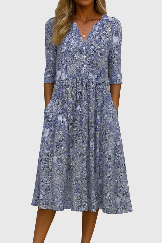 Rosa | Vestido midi elegante con escote en V