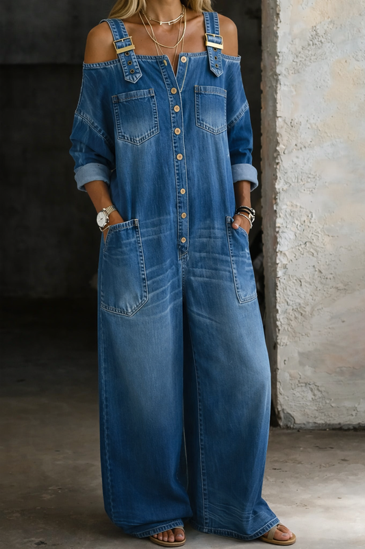 Sophia | Mono de Denim con Espaldas Descubiertas para Mujer