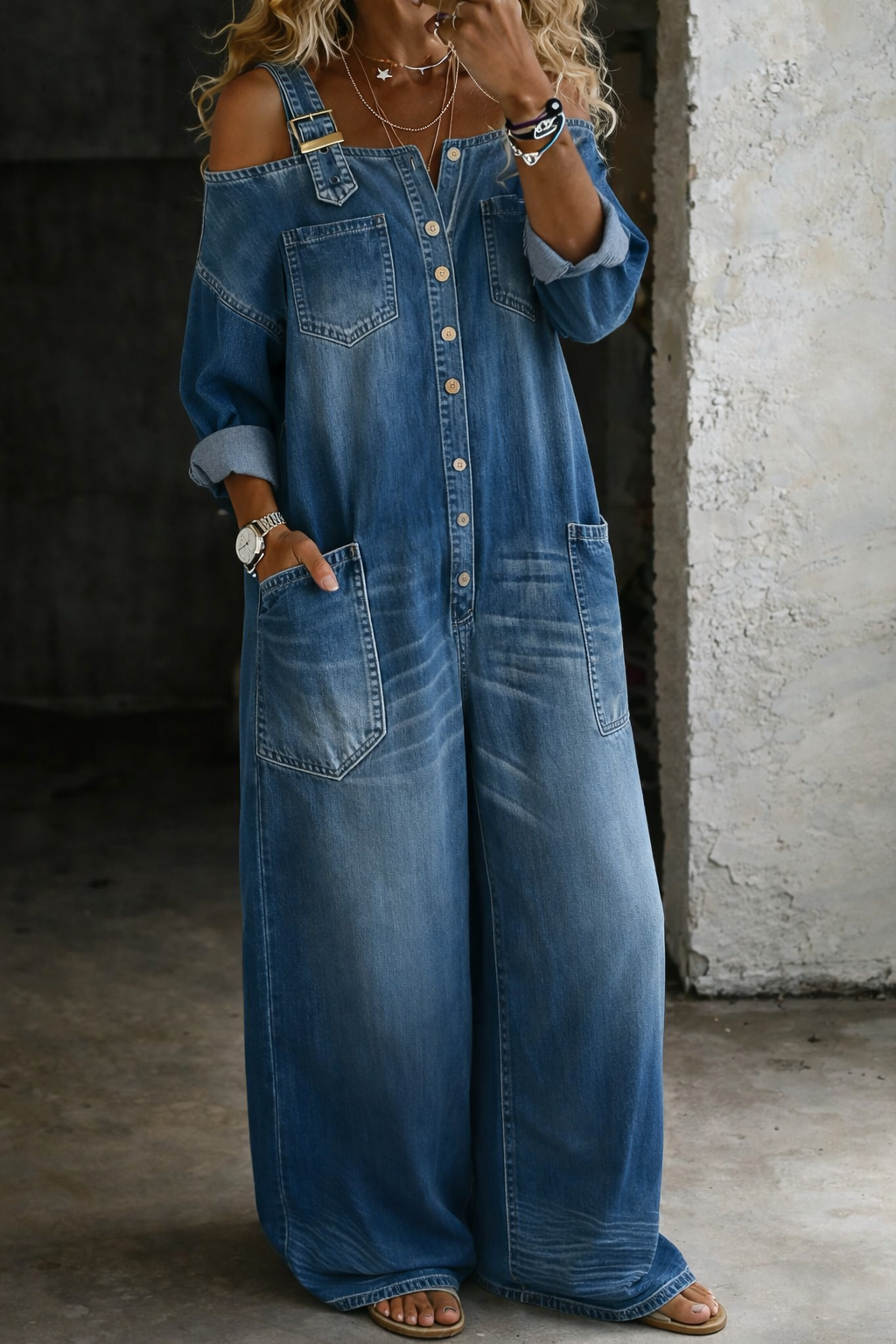 Sophia | Mono de Denim con Espaldas Descubiertas para Mujer