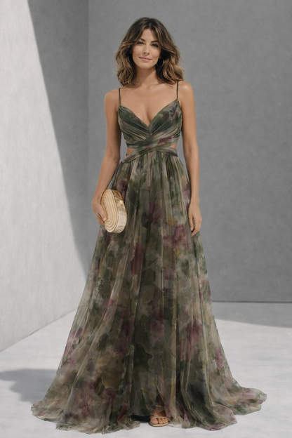 Aurora | Vestido largo con estampado floral encantador