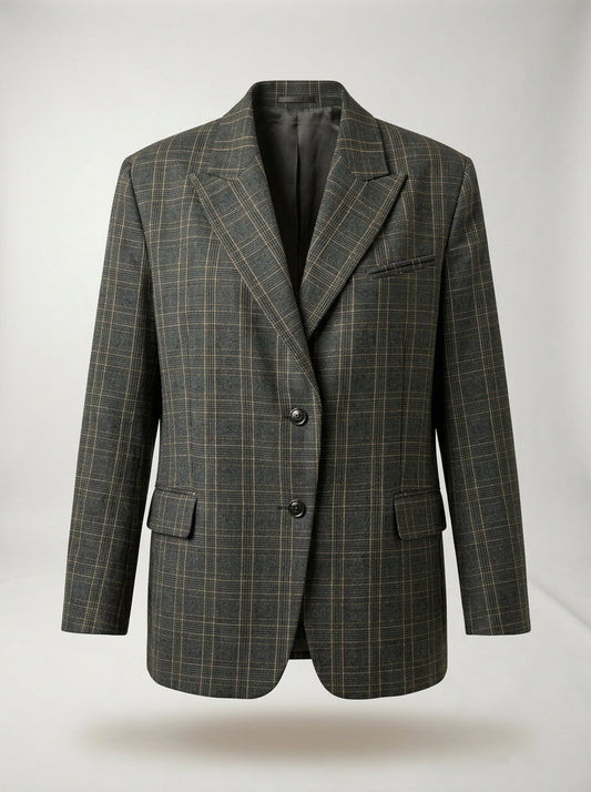 Blazer de Cuadros Gris
