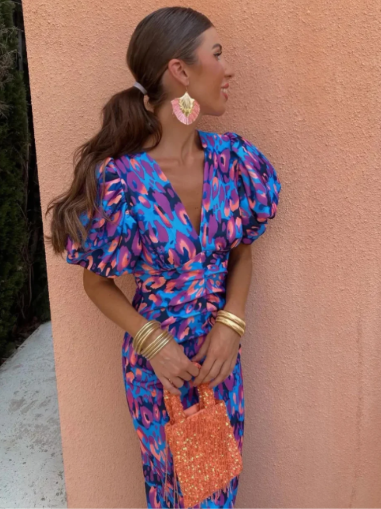 Vestido Midi Plisado Vivo