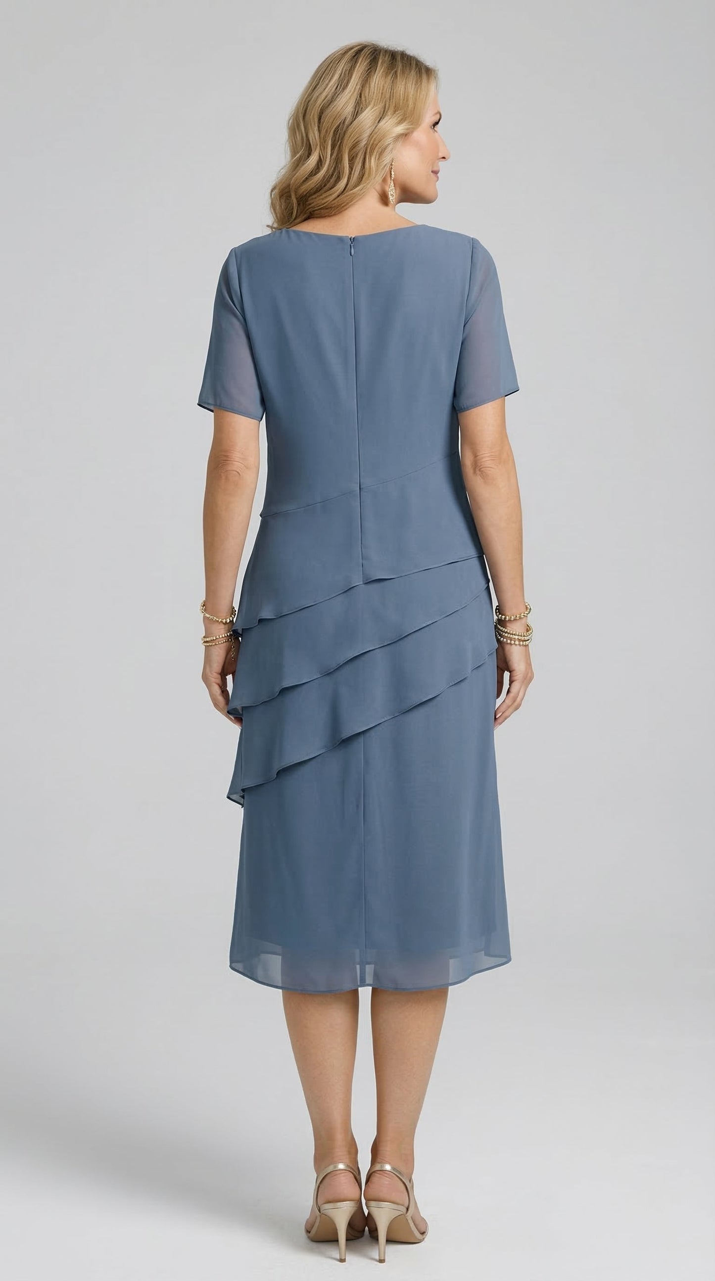 Raquel™ | Vestido con capas fluidas y manga corta