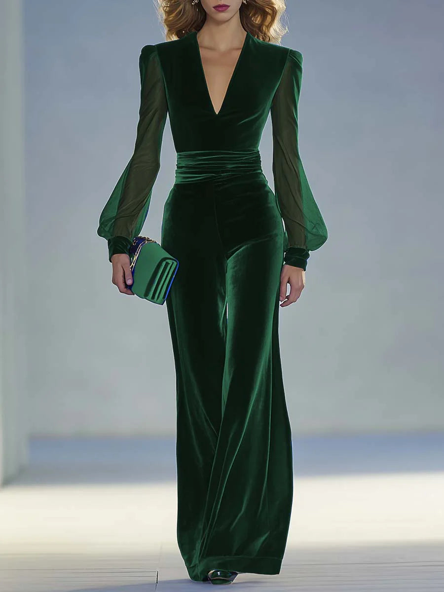 Sabrina™ | Mono largo elegante con escote en V