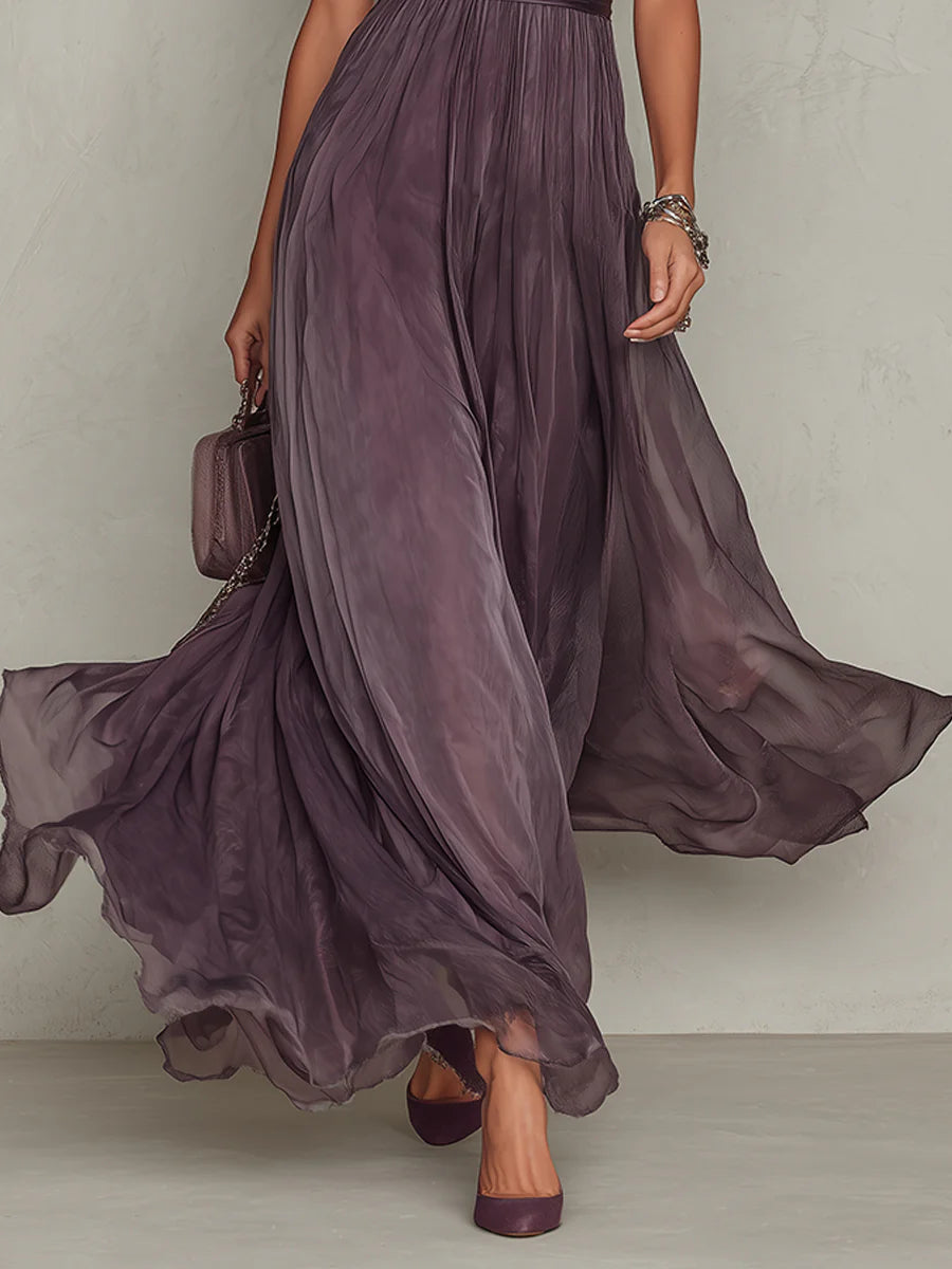 Ashley | Vestido maxi de gasa elegante vintage