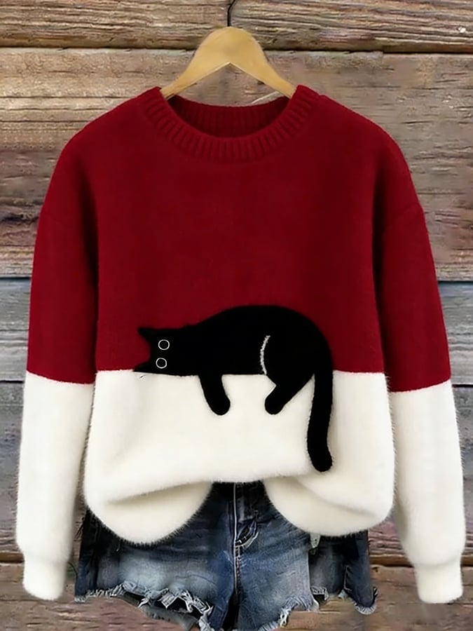 LUNA | Suéter con estampado gatuno