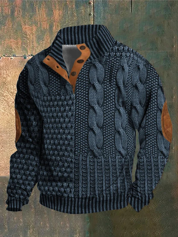 FÉNIX | Jersey patchwork de punto trenzado