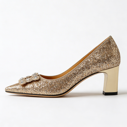 Magdalena | Zapatos de salón ortopédicos con brocado