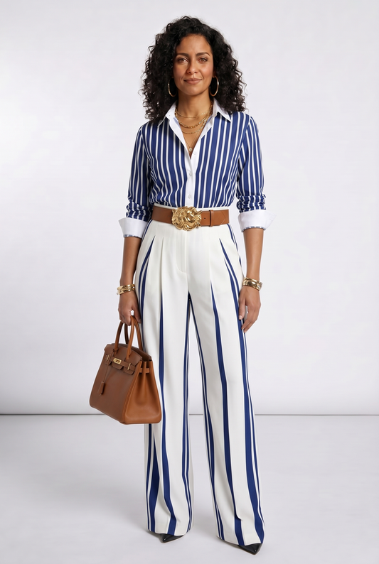 Andrea | Conjunto con rayas verticales