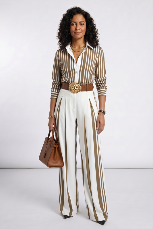 Andrea | Conjunto con rayas verticales